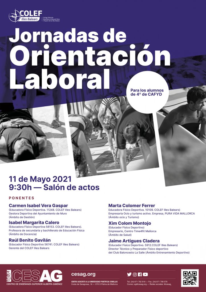 Cartel de la Jornada de Orientación Laboral en CAFYD